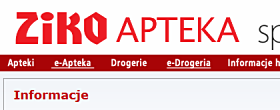 Ziko Apteka - strona www z systemem CMS